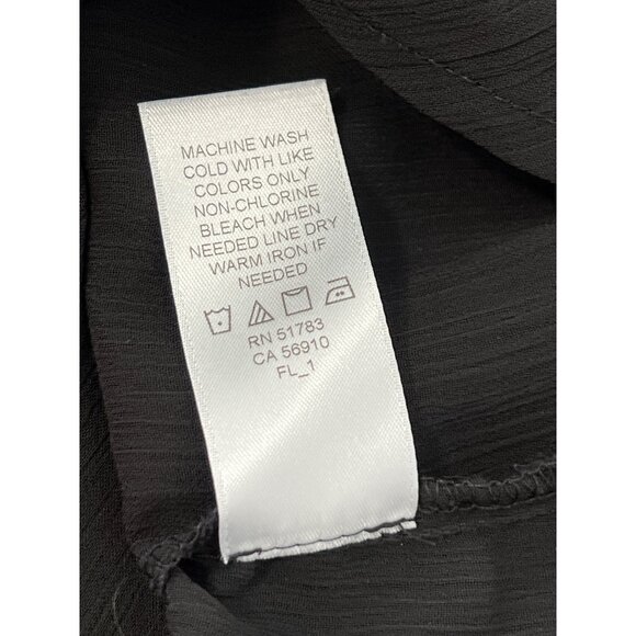 Maurices Blouse Size Large Embroidered V Neck Long Sleeve Sheer Black Multi Chic - Picture 6 of 8